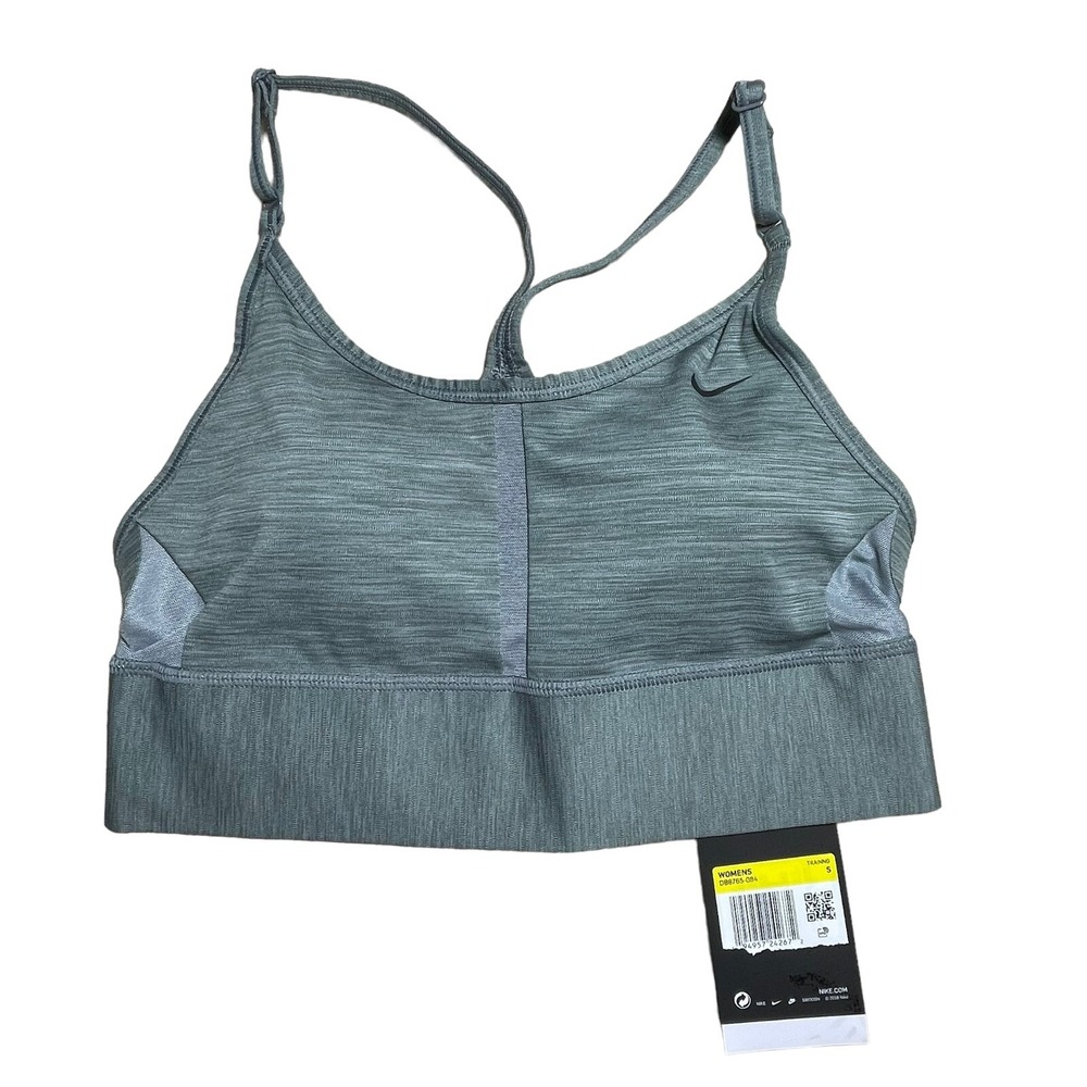 Nike‎ Women's Dri-Fit Padded Longline Sports Bra Grey DB8765-084 SIZE SMALL